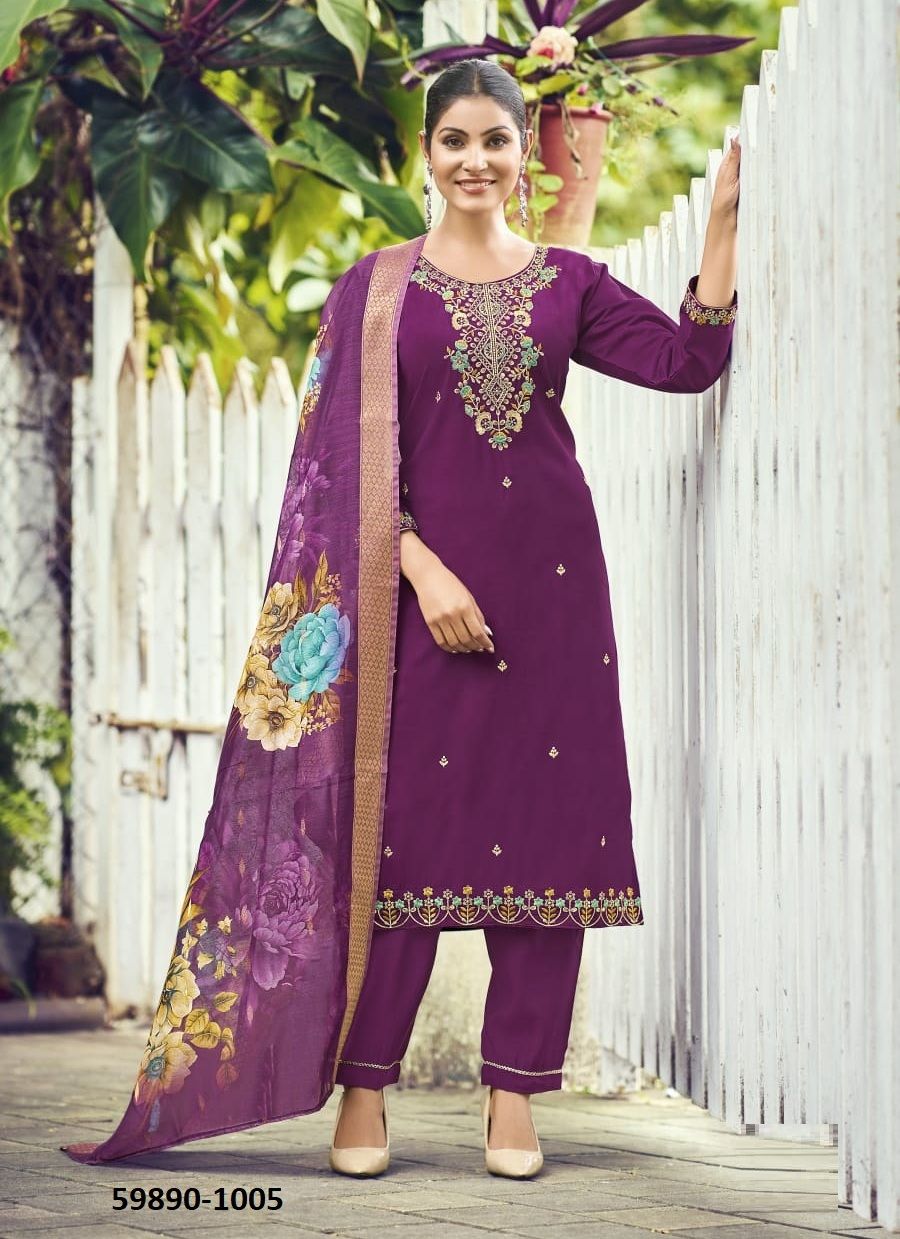 MEHER - Catalog # 59890 (Set of 6 Readymade Salwar Suits) by Brand OSSM MEHER - Catalog # 59890 (Set of 6 Readymade Salwar Suits) by Brand OSSM