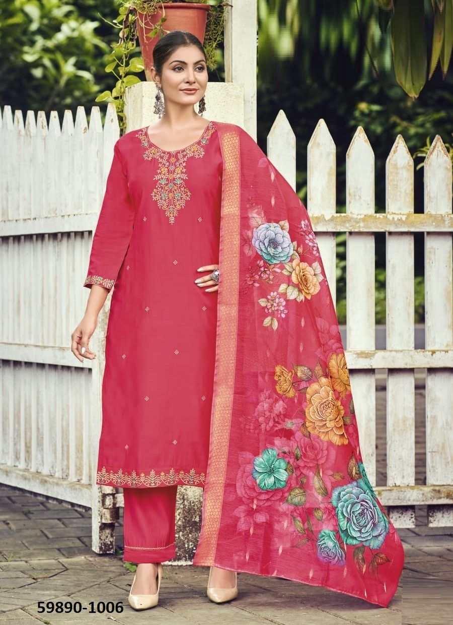 MEHER - Catalog # 59890 (Set of 6 Readymade Salwar Suits) by Brand OSSM MEHER - Catalog # 59890 (Set of 6 Readymade Salwar Suits) by Brand OSSM