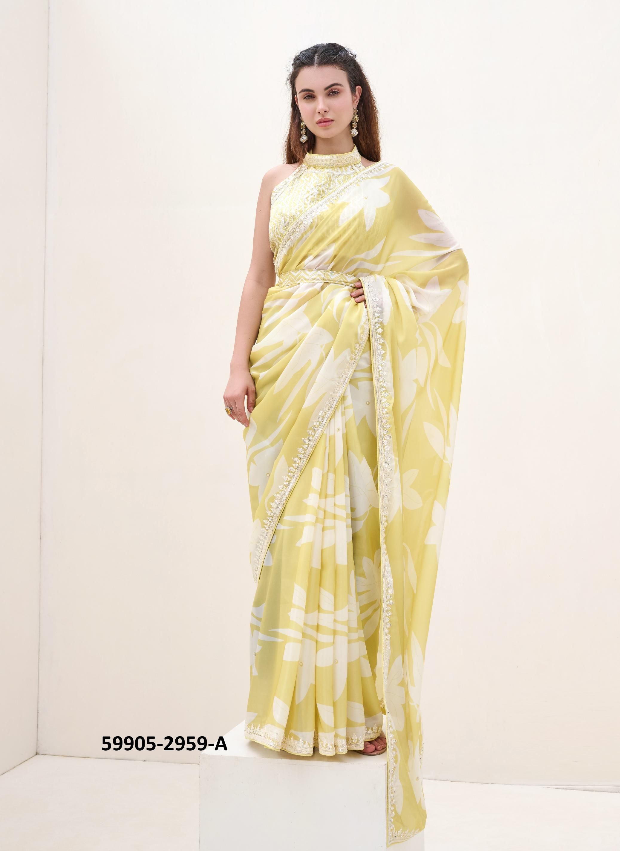 FLORIOUS - Catalog # 59905 (Set of 7 Sarees) by Brand AABHARAN