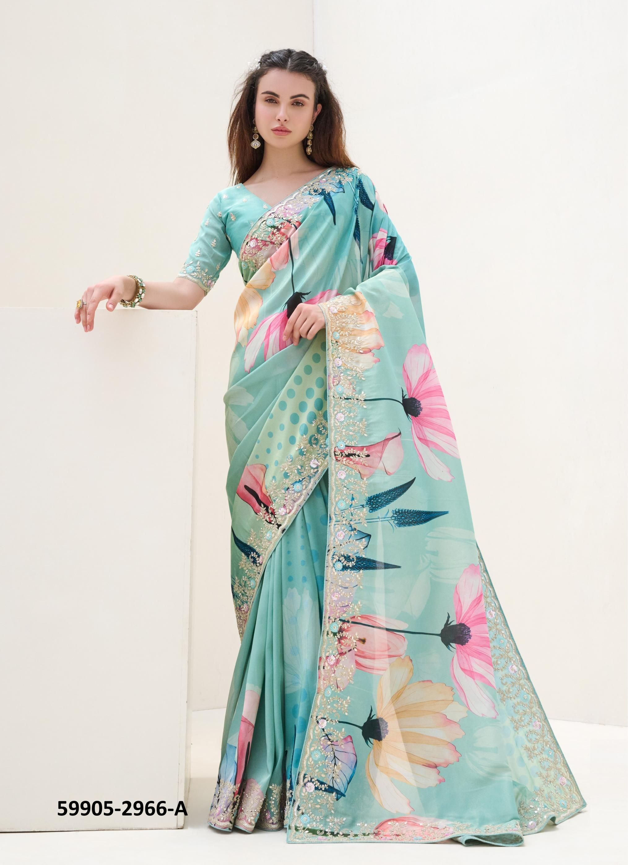 FLORIOUS - Catalog # 59905 (Set of 7 Sarees) by Brand AABHARAN