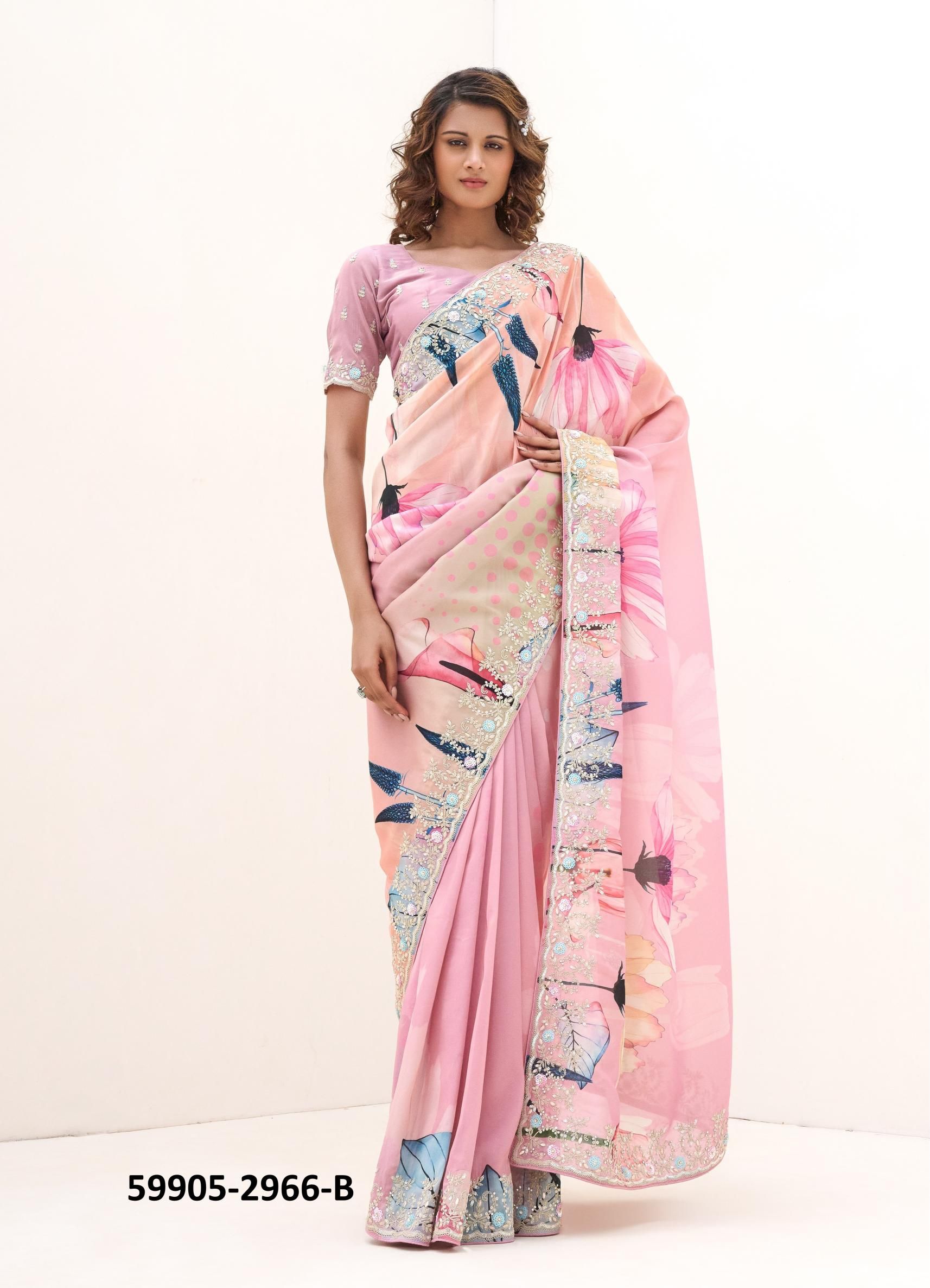 FLORIOUS - Catalog # 59905 (Set of 7 Sarees) by Brand AABHARAN