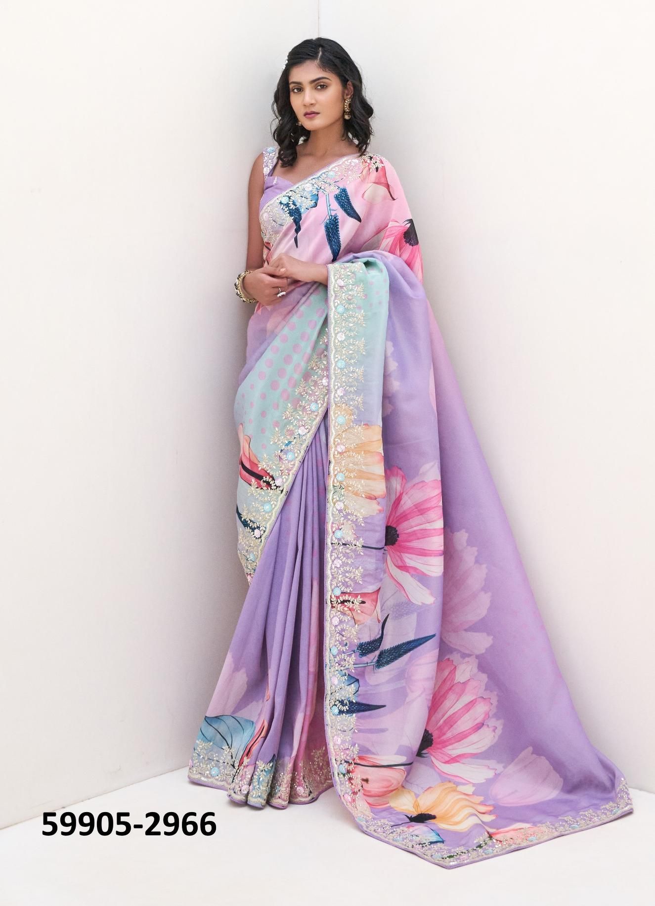FLORIOUS - Catalog # 59905 (Set of 7 Sarees) by Brand AABHARAN