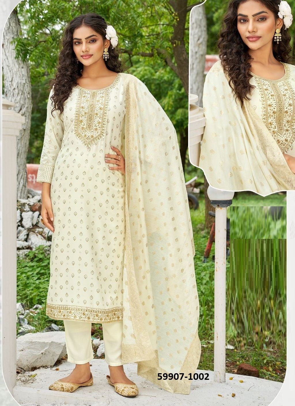 INDIA 1 - Catalog # 59907 (Set of 6 Readymade Salwar Suits) by Brand BLUE HILLS
