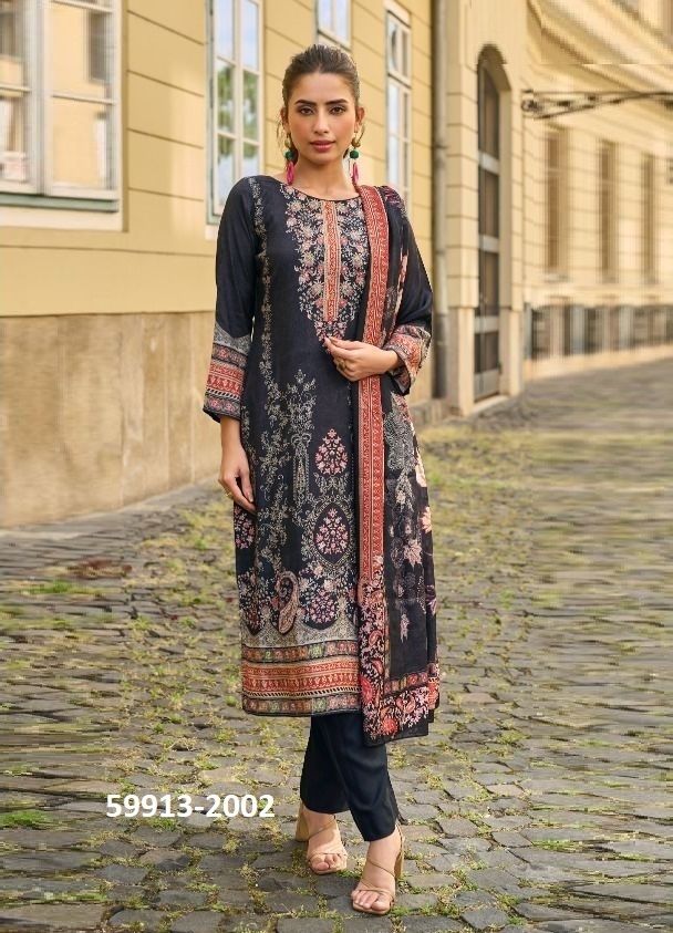 ARMANI 1 - Catalog # 59913 (Set of 4 Semi-Stitched / Un-Stitched Suits) by Brand AABHARAN