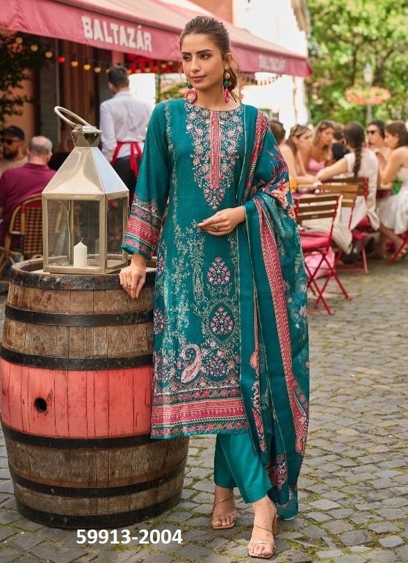 ARMANI 1 - Catalog # 59913 (Set of 4 Semi-Stitched / Un-Stitched Suits) by Brand AABHARAN