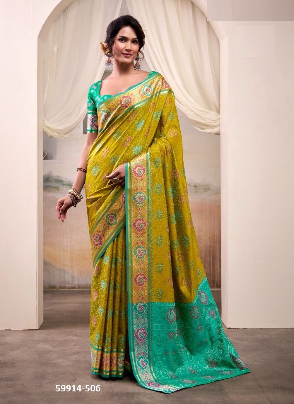 AIRAAVAT PATOLA - Catalog # 59914 (Set of 6 Sarees) by Brand AABHARAN