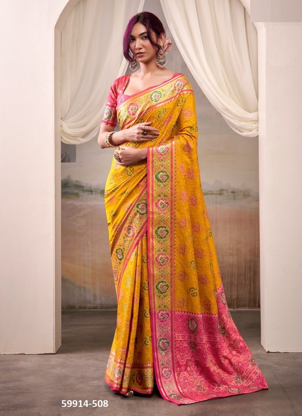 AIRAAVAT PATOLA - Catalog # 59914 (Set of 6 Sarees) by Brand AABHARAN