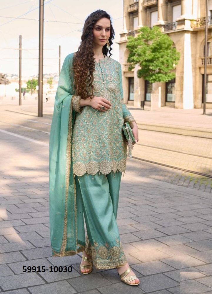 MUMTAZ - Catalog # 59915 (Set of 3 Readymade Salwar Suits) by Brand SAYURI DESIGNER
