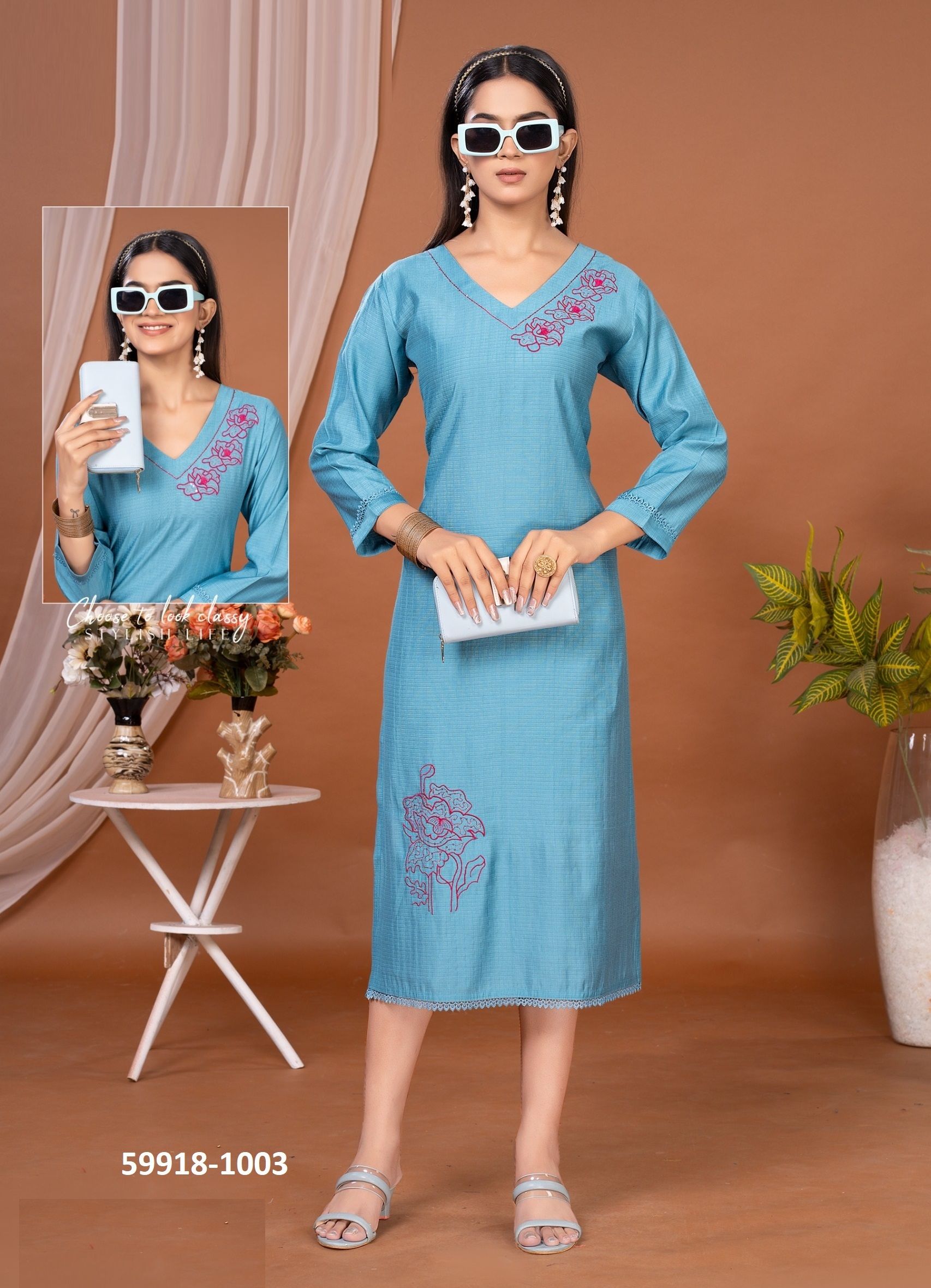 SWIPE - Catalog # 59918 (Set of 6 Readymade Women's Kurtis / Tops) by Brand DEE CEE SWIPE - Catalog # 59918 (Set of 6 Readymade Women's Kurtis / Tops) by Brand DEE CEE