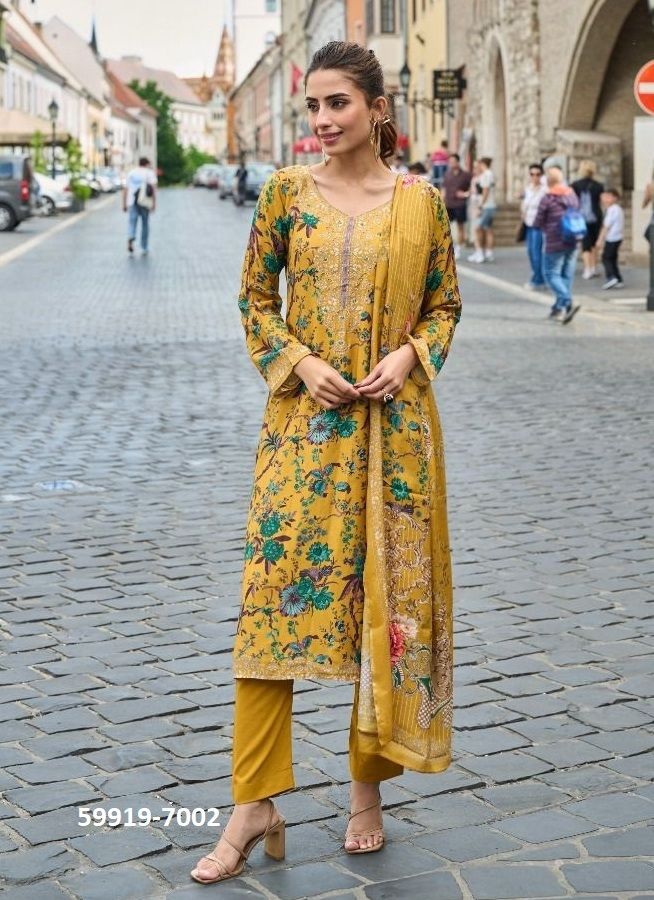 ARMANI 2 - Catalog # 59919 (Set of 4 Semi-Stitched / Un-Stitched Suits) by Brand AABHARAN