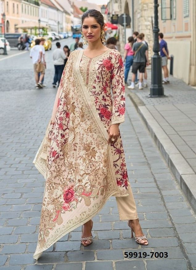 ARMANI 2 - Catalog # 59919 (Set of 4 Semi-Stitched / Un-Stitched Suits) by Brand AABHARAN