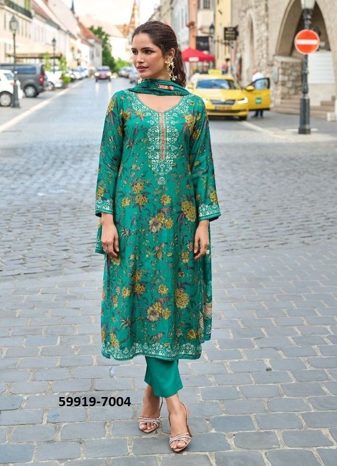 ARMANI 2 - Catalog # 59919 (Set of 4 Semi-Stitched / Un-Stitched Suits) by Brand AABHARAN