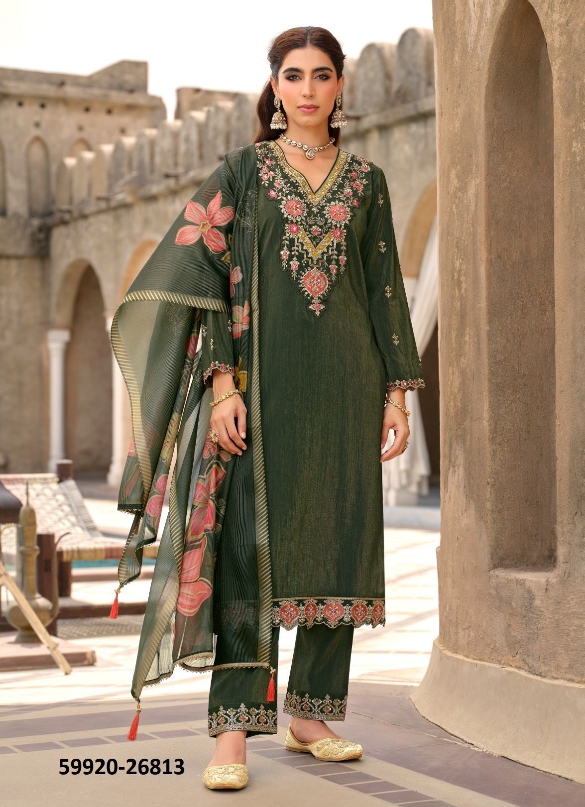 ARIANA - Catalog # 59920 (Set of 4 Readymade Salwar Suits) by Brand LILY & LALI