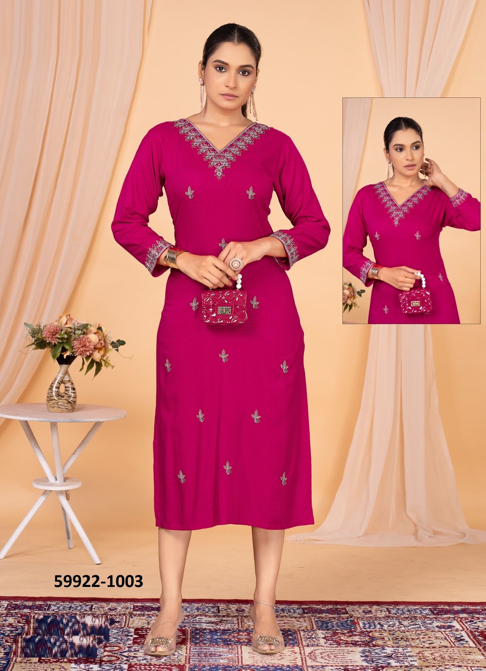 RIVAZ - Catalog # 59922 (Set of 6 Readymade Women's Kurtis / Tops) by Brand DEE CEE RIVAZ - Catalog # 59922 (Set of 6 Readymade Women's Kurtis / Tops) by Brand DEE CEE