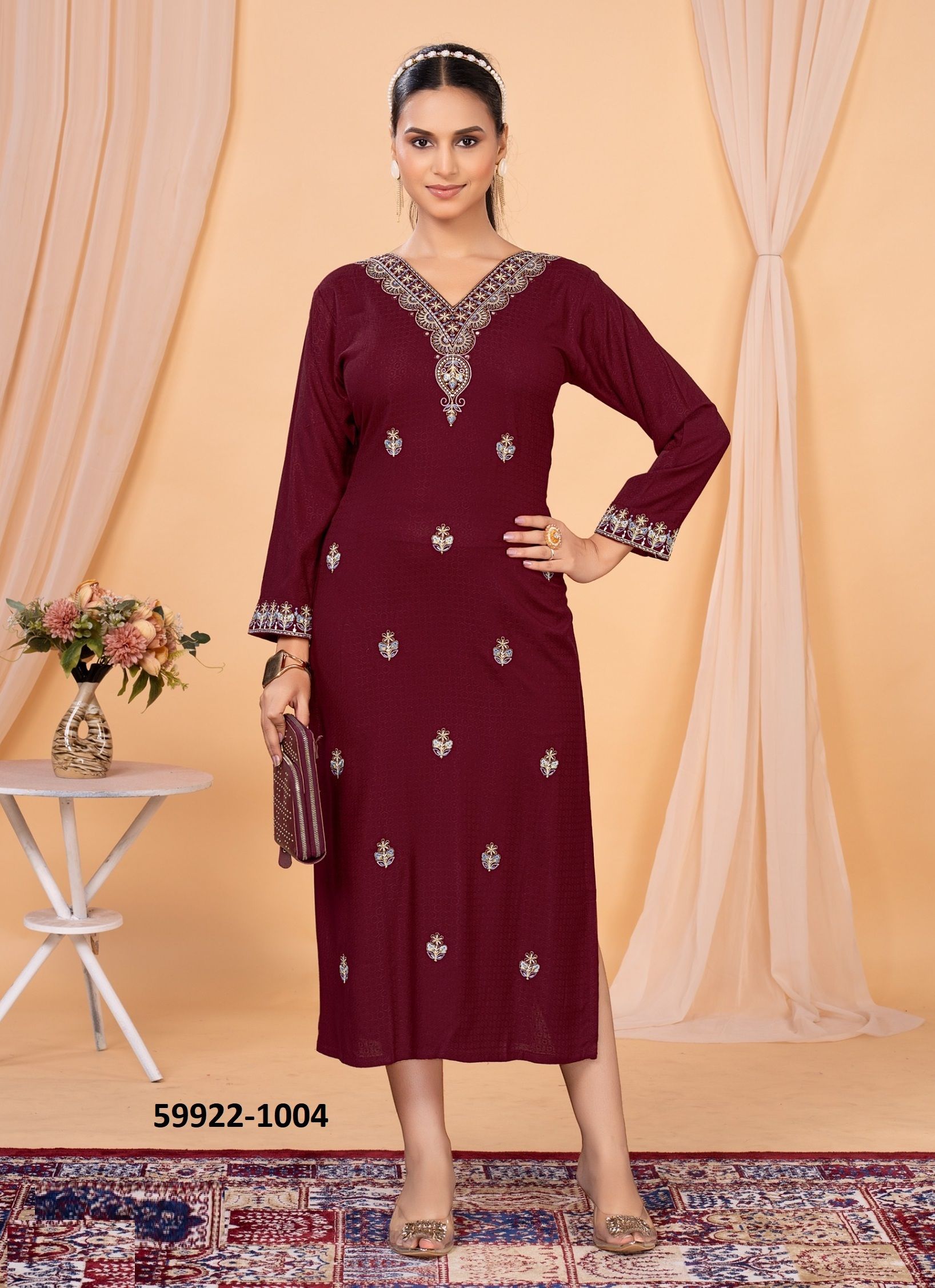 RIVAZ - Catalog # 59922 (Set of 6 Readymade Women's Kurtis / Tops) by Brand DEE CEE RIVAZ - Catalog # 59922 (Set of 6 Readymade Women's Kurtis / Tops) by Brand DEE CEE