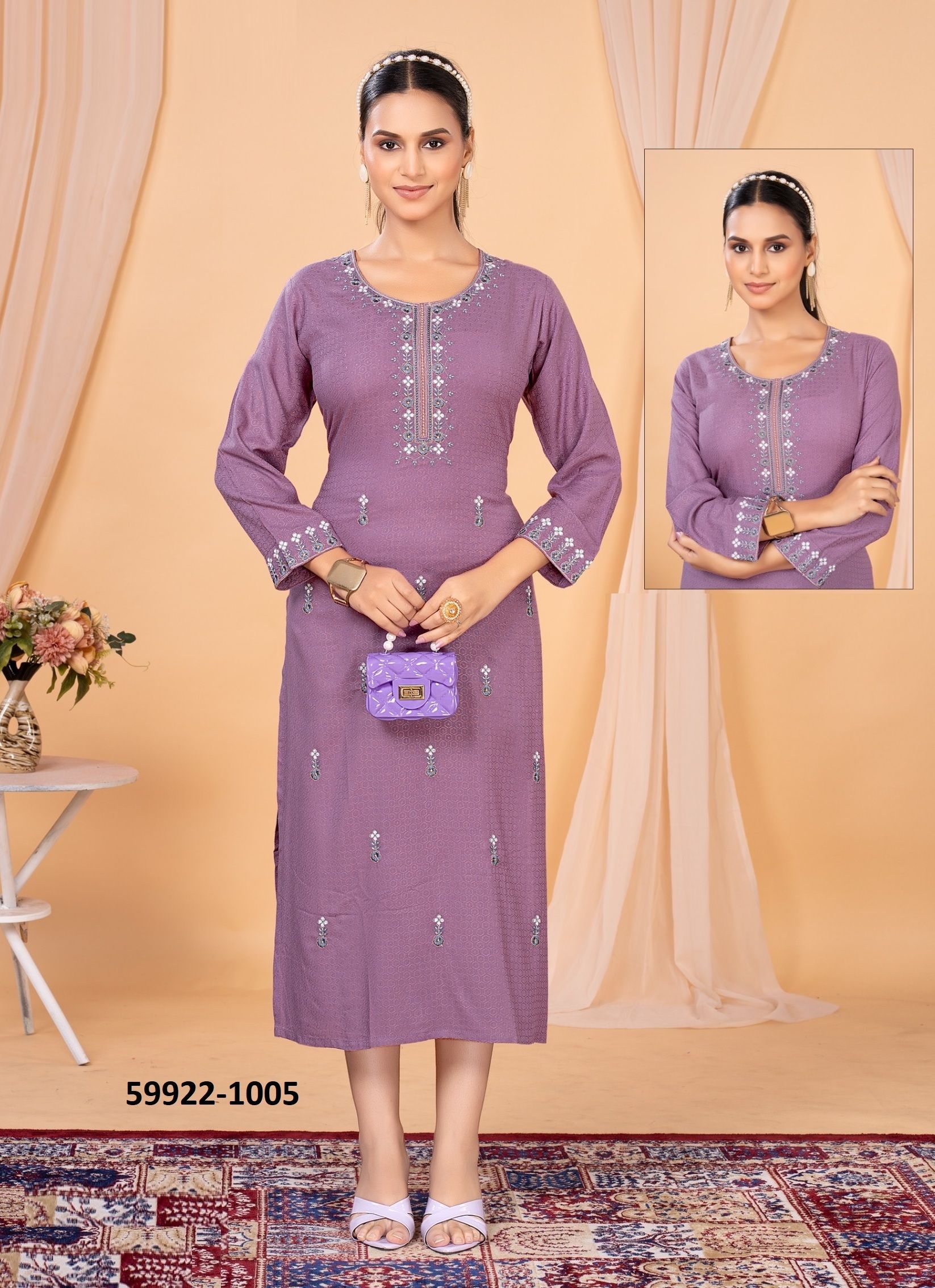 RIVAZ - Catalog # 59922 (Set of 6 Readymade Women's Kurtis / Tops) by Brand DEE CEE RIVAZ - Catalog # 59922 (Set of 6 Readymade Women's Kurtis / Tops) by Brand DEE CEE