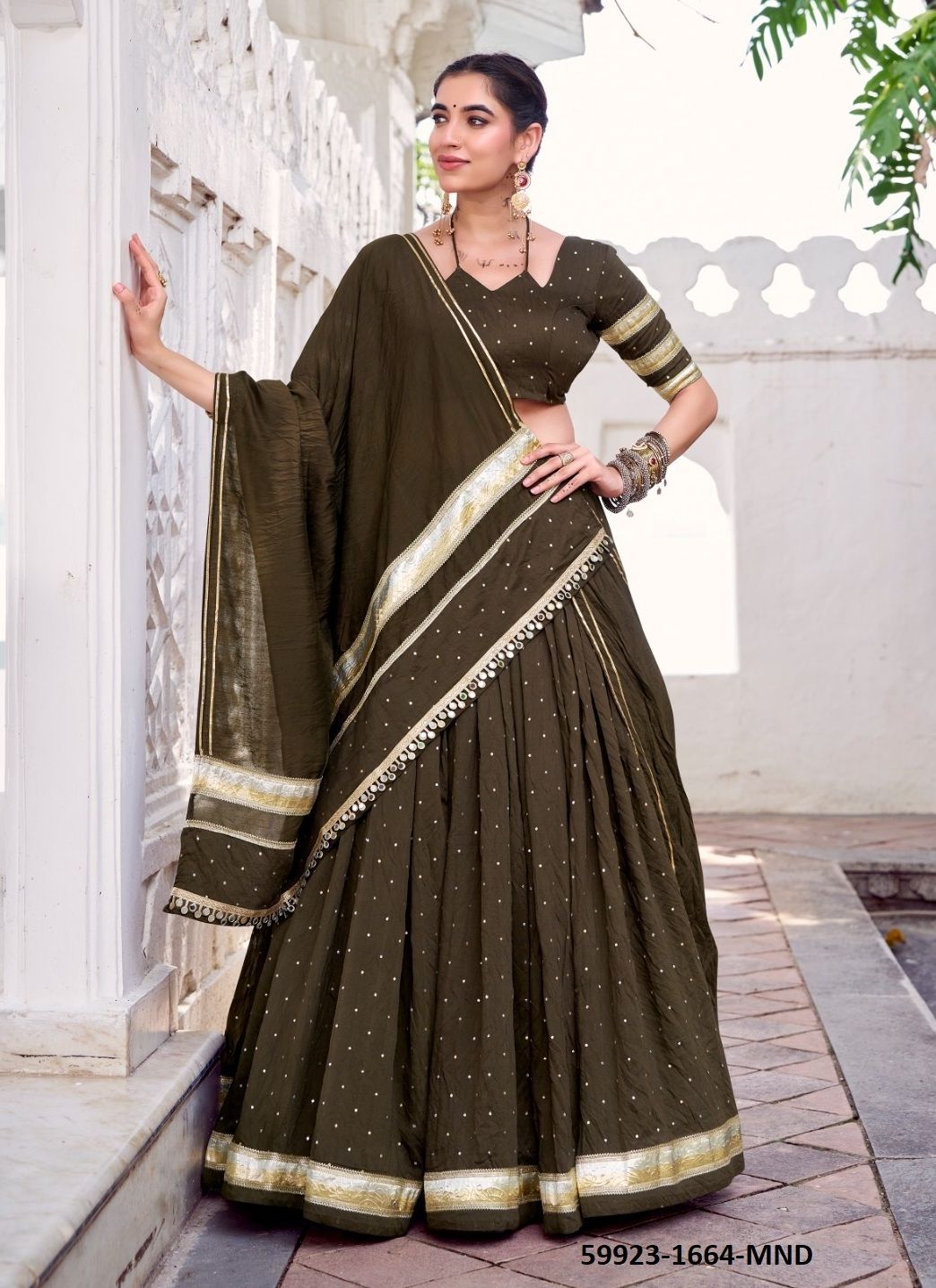 SAKHI - Catalog # 59923 (Set of 4 Readymade Lehengas) by Brand DESI MUSE