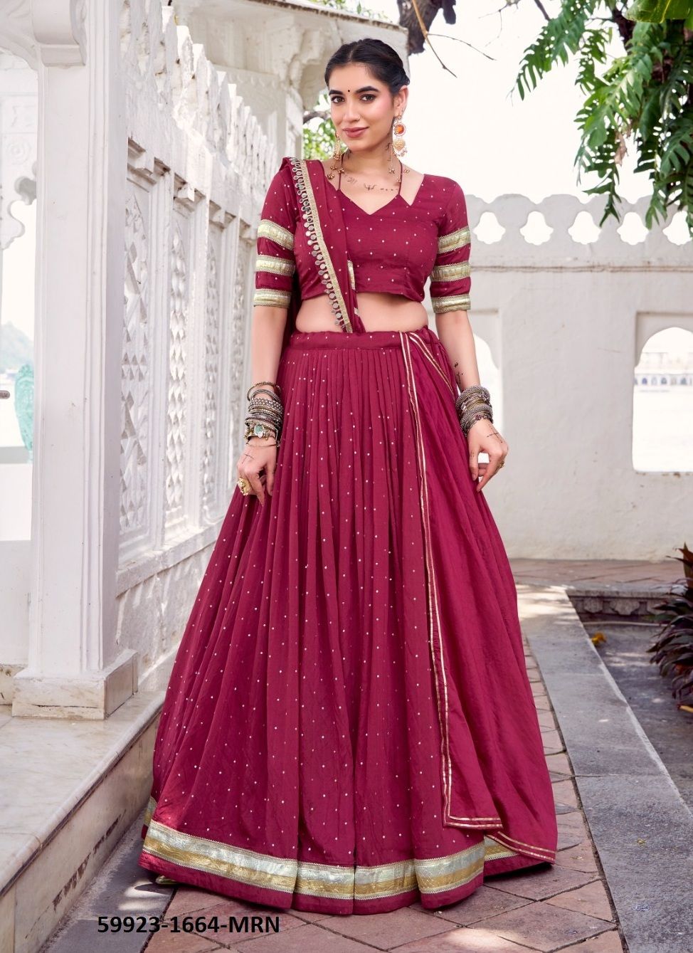 SAKHI - Catalog # 59923 (Set of 4 Readymade Lehengas) by Brand DESI MUSE