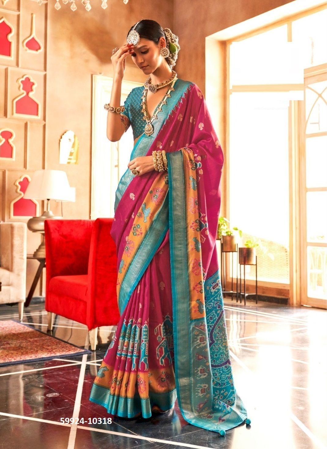HAST PATOLA - Catalog # 59924 (Set of 9 Sarees) by Brand KRESHVA