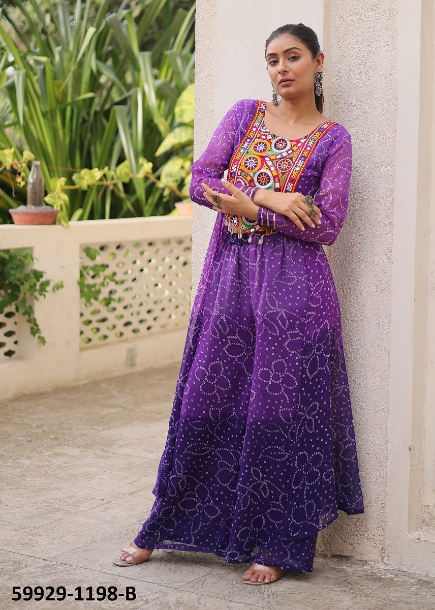 NAVRATRI SERIES 1198 (CO-ORD SET) - Catalog # 59929 (Set of 2 Tops With Bottoms) by Brand MEHERIYA