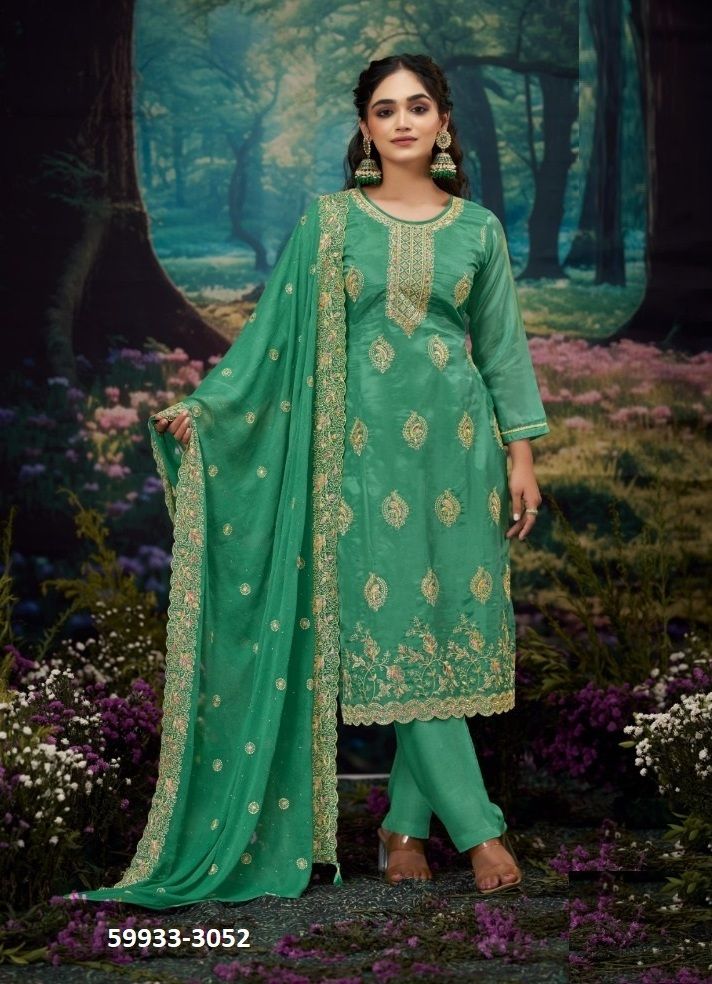 LIPIKA - Catalog # 59933 (Set of 4 Semi-Stitched / Un-Stitched Suits) by Brand FOUR DOTS
