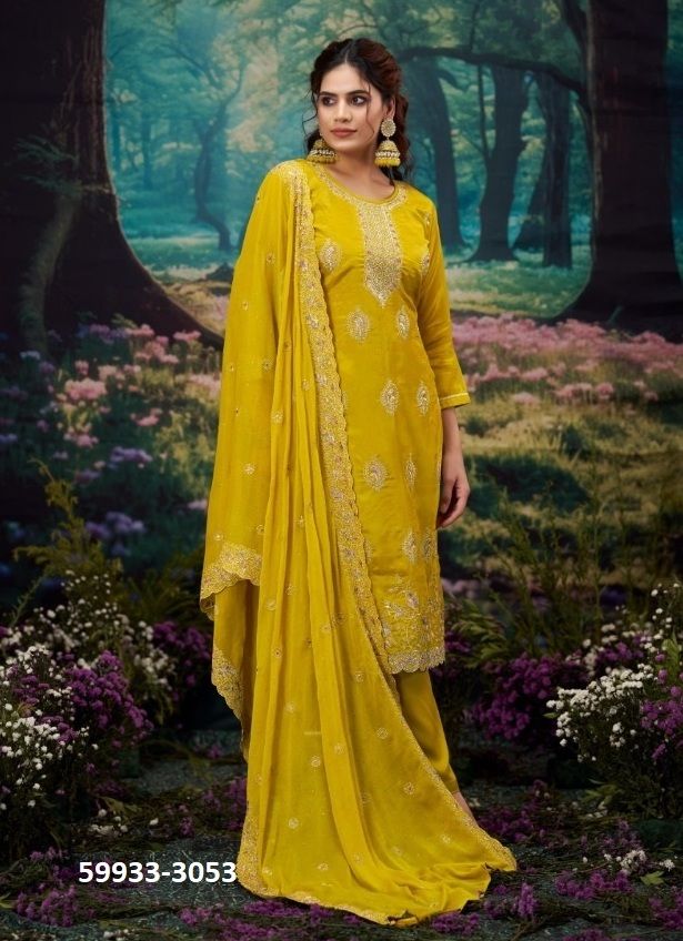 LIPIKA - Catalog # 59933 (Set of 4 Semi-Stitched / Un-Stitched Suits) by Brand FOUR DOTS