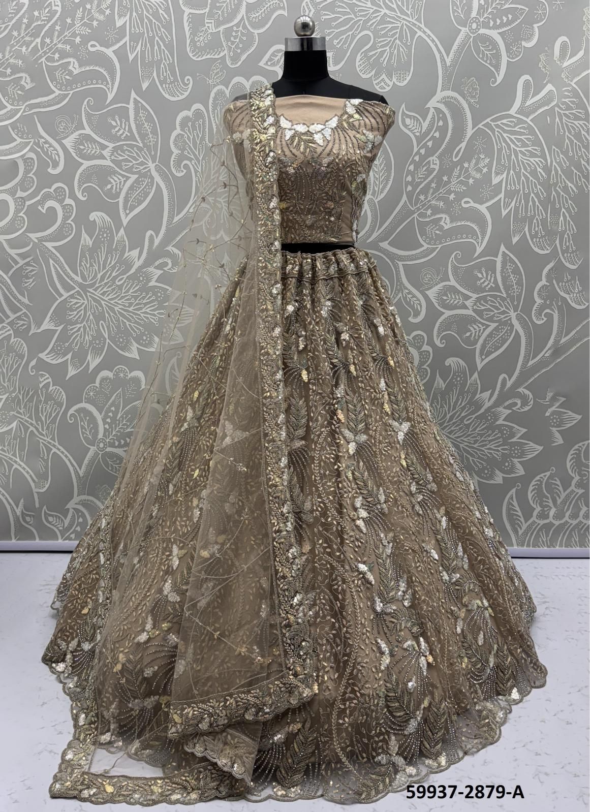 SERIES 2878-2885 - Catalog # 59937 (Set of 25 Semi-Stitched Lehengas) by Brand AABHARAN