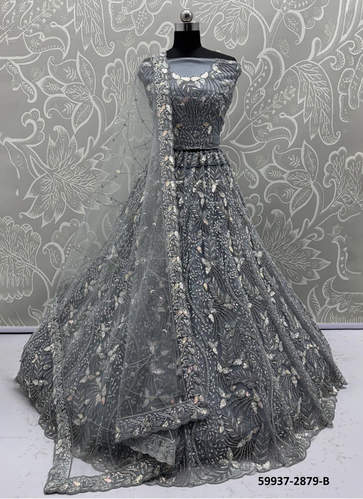 SERIES 2878-2885 - Catalog # 59937 (Set of 25 Semi-Stitched Lehengas) by Brand AABHARAN