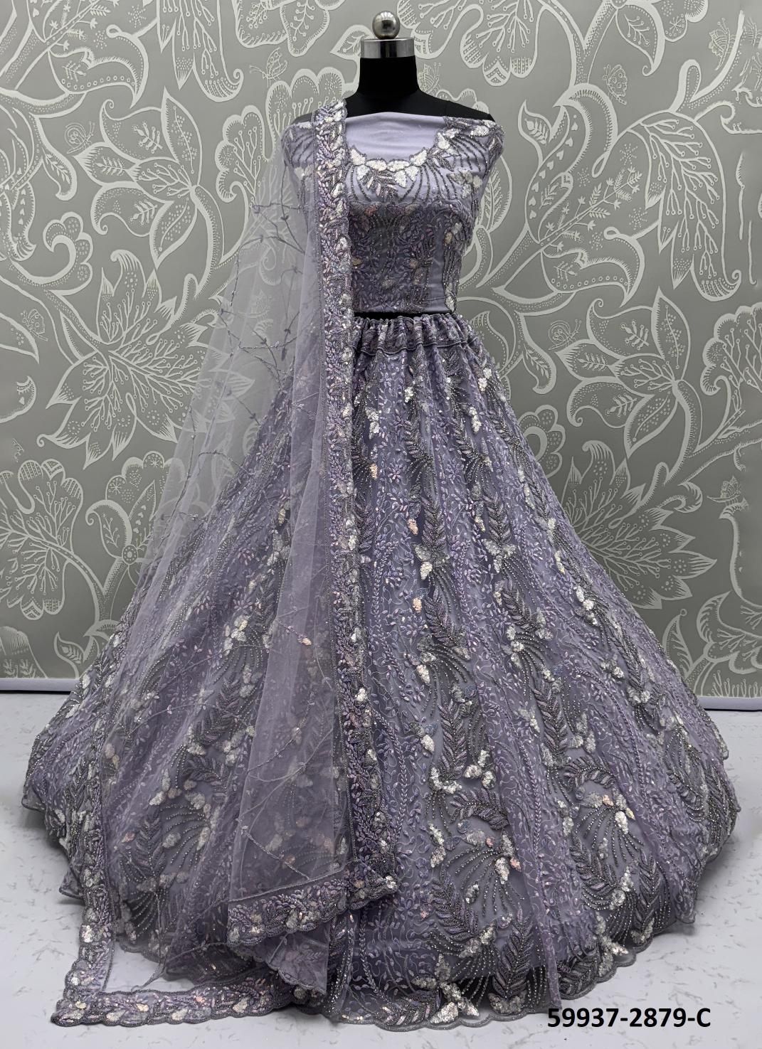 SERIES 2878-2885 - Catalog # 59937 (Set of 25 Semi-Stitched Lehengas) by Brand AABHARAN