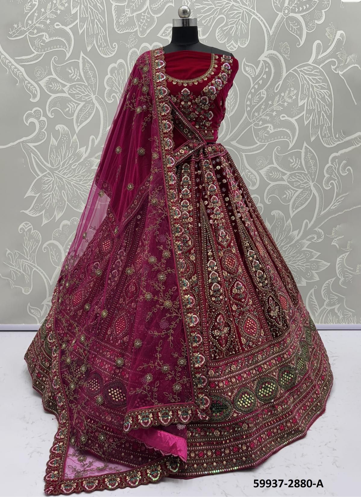 SERIES 2878-2885 - Catalog # 59937 (Set of 25 Semi-Stitched Lehengas) by Brand AABHARAN