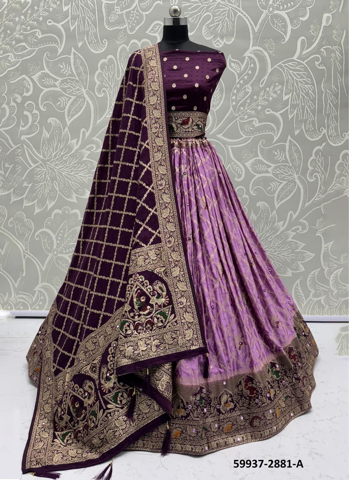 SERIES 2878-2885 - Catalog # 59937 (Set of 25 Semi-Stitched Lehengas) by Brand AABHARAN