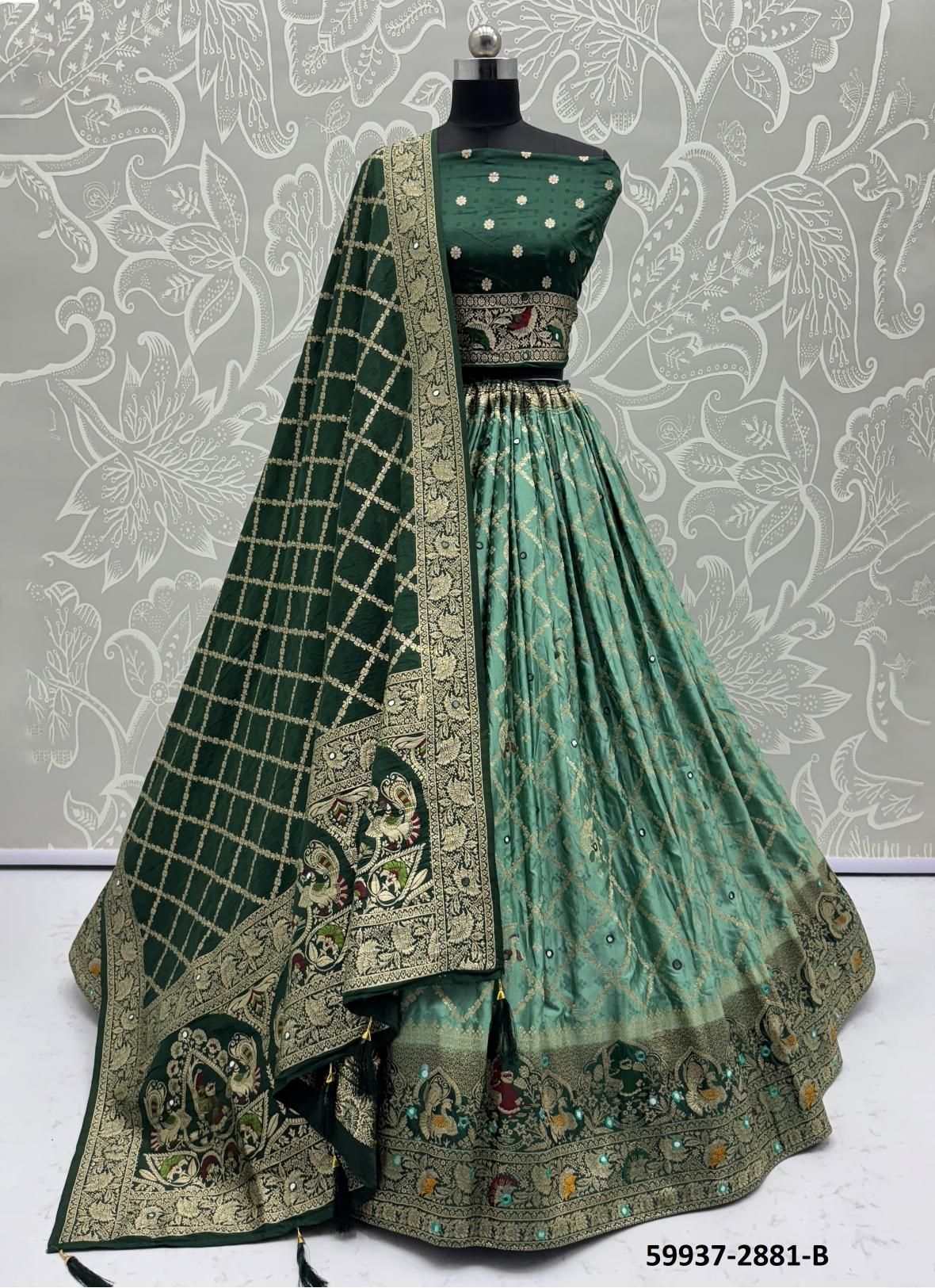 SERIES 2878-2885 - Catalog # 59937 (Set of 25 Semi-Stitched Lehengas) by Brand AABHARAN