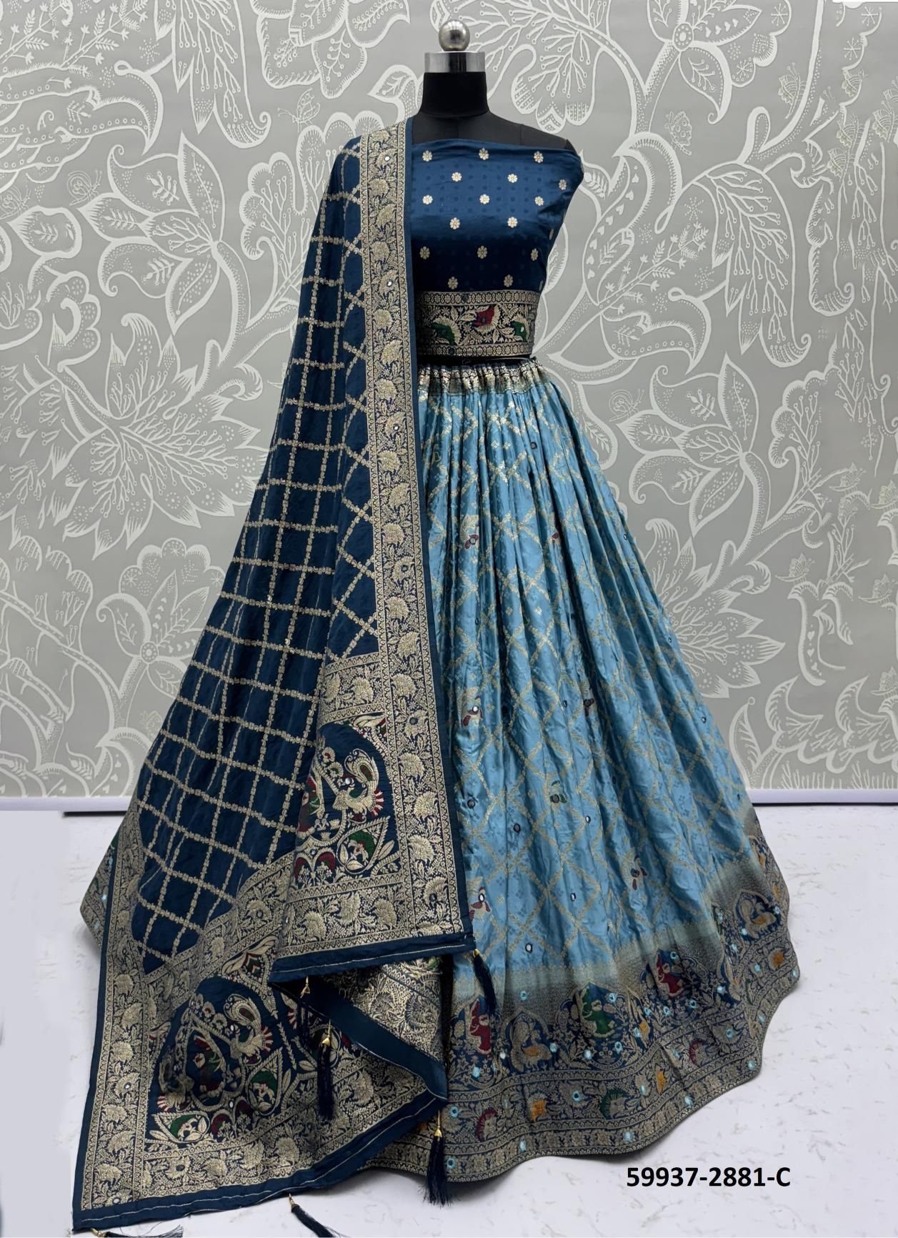 SERIES 2878-2885 - Catalog # 59937 (Set of 25 Semi-Stitched Lehengas) by Brand AABHARAN