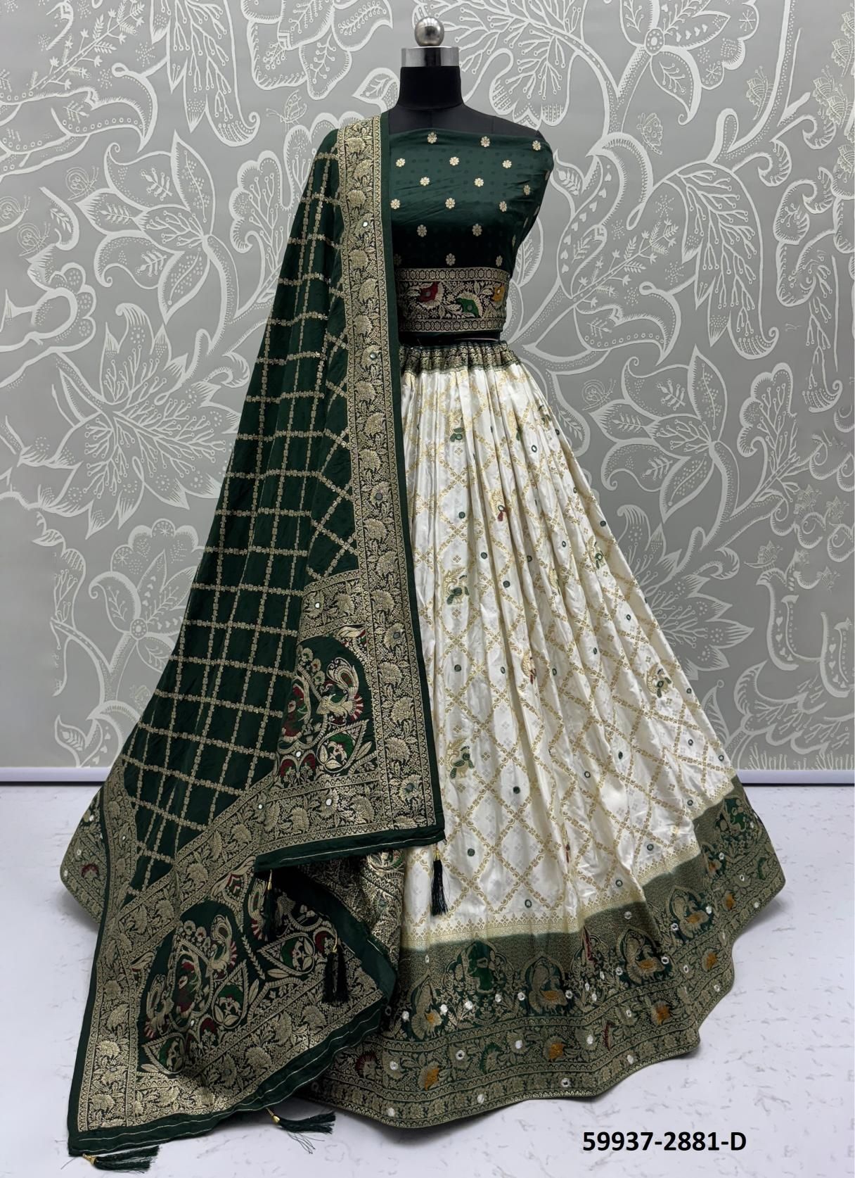 SERIES 2878-2885 - Catalog # 59937 (Set of 25 Semi-Stitched Lehengas) by Brand AABHARAN