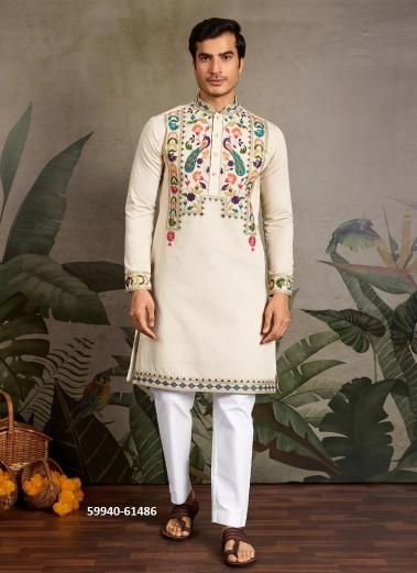RAJWADI RAAS 2 - Catalog # 59940 (Set of 8 Men's Ethnic Wear) by Brand AABHARAN