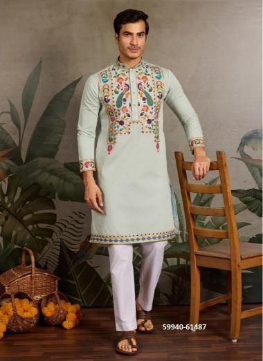 RAJWADI RAAS 2 - Catalog # 59940 (Set of 8 Men's Ethnic Wear) by Brand AABHARAN