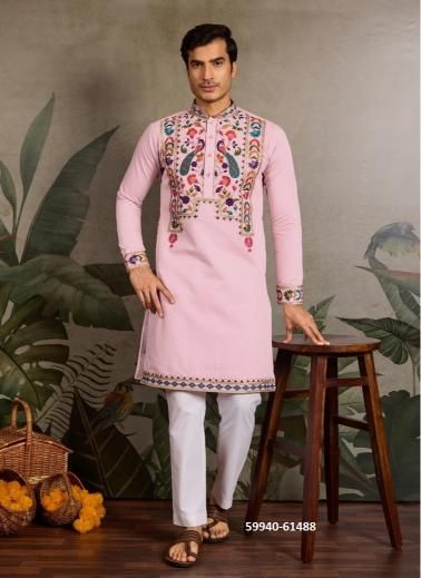 RAJWADI RAAS 2 - Catalog # 59940 (Set of 8 Men's Ethnic Wear) by Brand AABHARAN