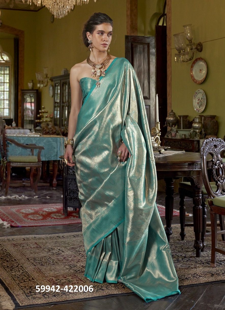 KANJEEPURAM CANVA - Catalog # 59942 (Set of 6 Sarees) by Brand RAJTEX FABRICS