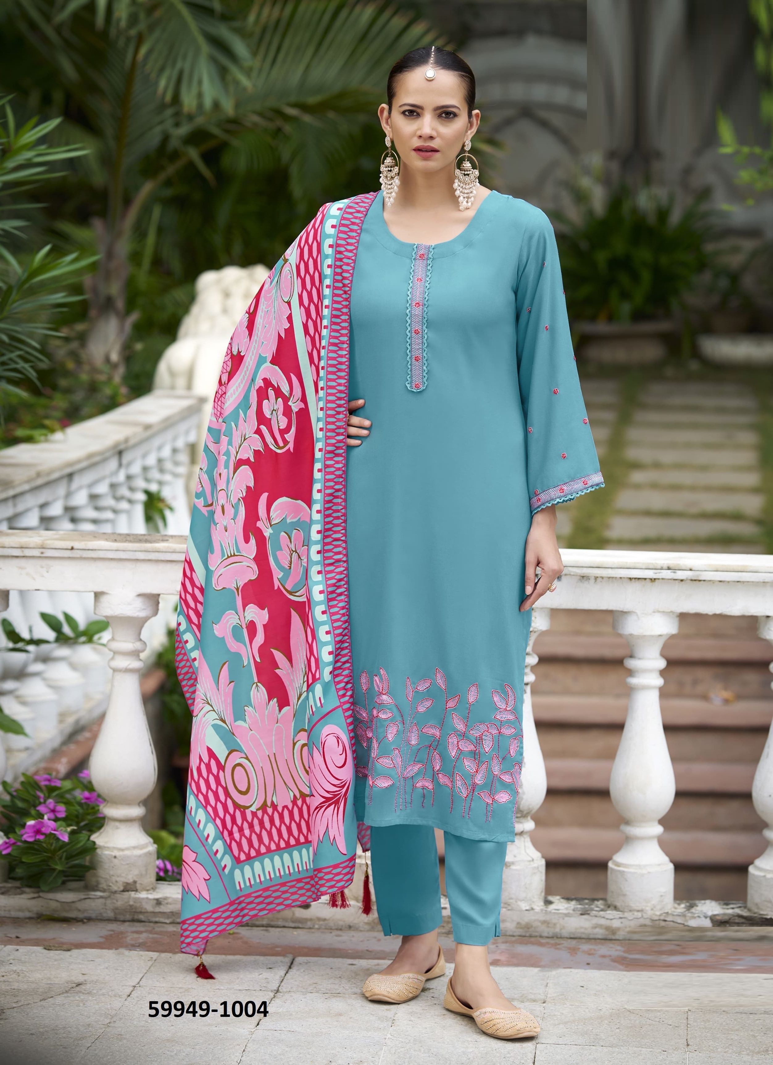 BELLA - Catalog # 59949 (Set of 6 Readymade Salwar Suits) by Brand WOODEE AHMEDABAD