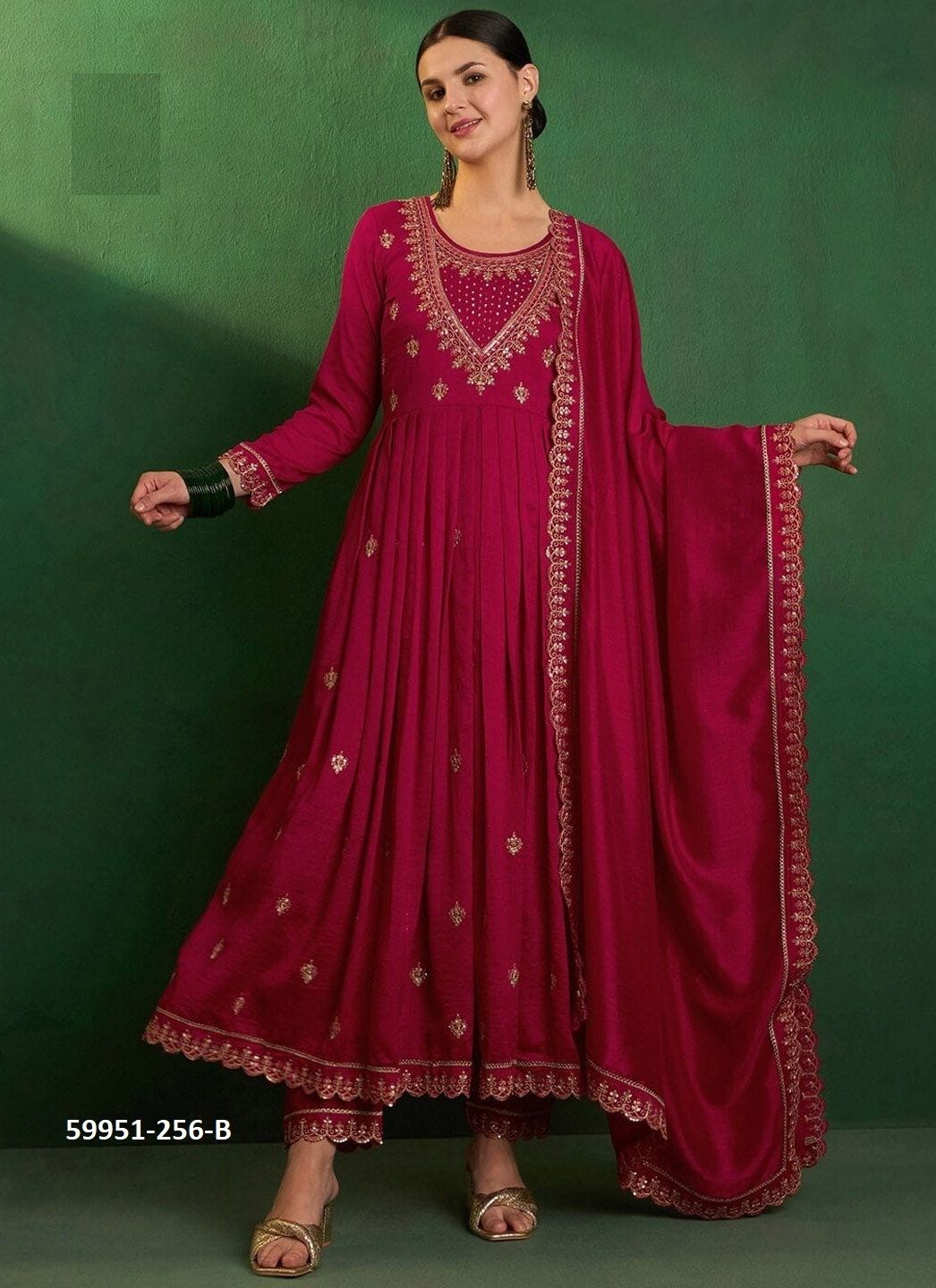 ANARKALI SERIES 256 - Catalog # 59951 (Set of 3 Readymade Salwar Suits) by Brand AABHARAN ANARKALI SERIES 256 - Catalog # 59951 (Set of 3 Readymade Salwar Suits) by Brand AABHARAN