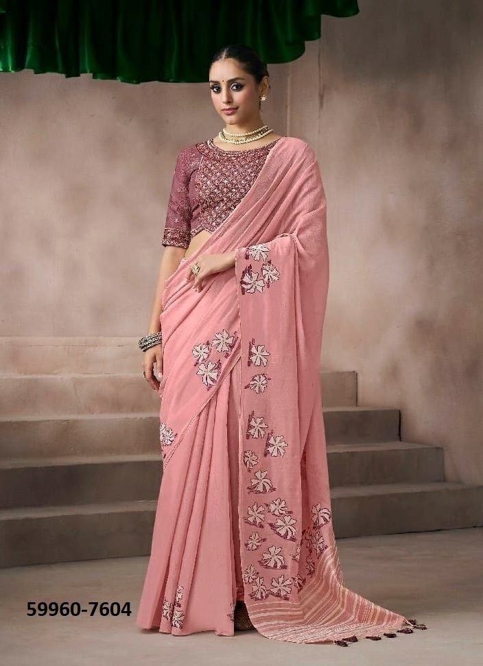 KORA SILK - Catalog # 59960 (Set of 6 Sarees) by Brand KIRA FASHIONS