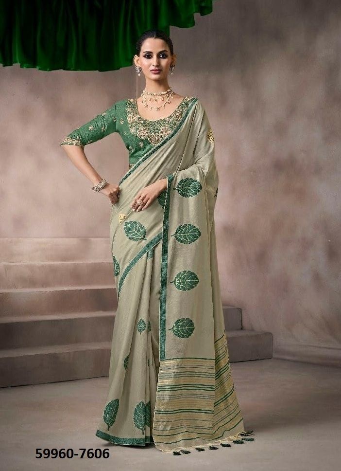 KORA SILK - Catalog # 59960 (Set of 6 Sarees) by Brand KIRA FASHIONS