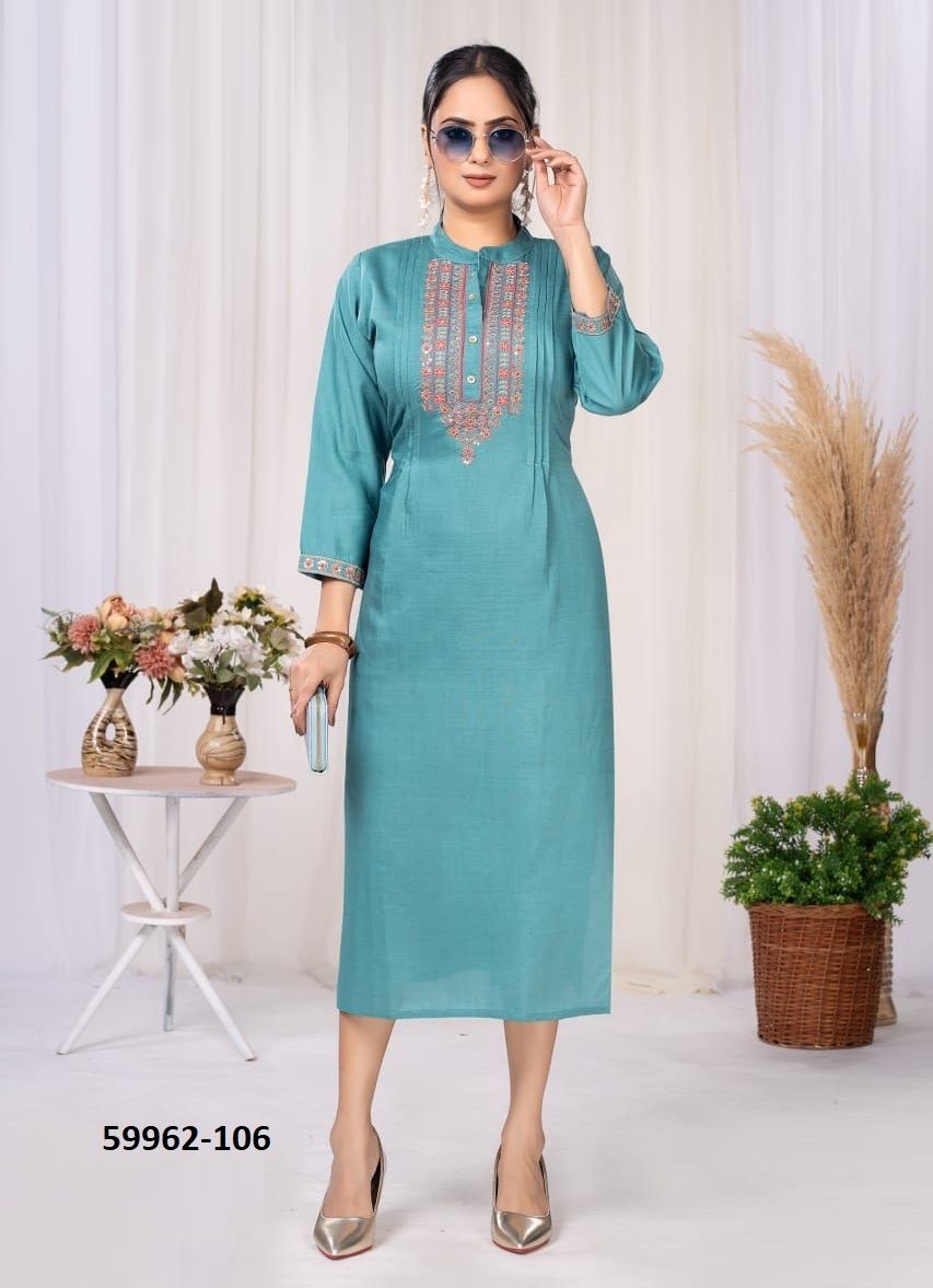 AURORA - Catalog # 59962 (Set of 6 Readymade Women's Kurtis / Tops) by Brand DEE CEE AURORA - Catalog # 59962 (Set of 6 Readymade Women's Kurtis / Tops) by Brand DEE CEE