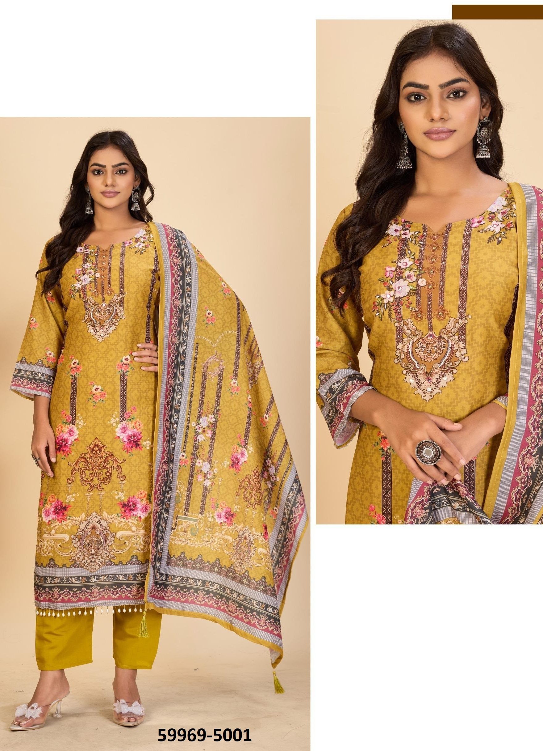 ZAINAB 5 - Catalog # 59969 (Set of 4 Readymade Salwar Suits) by Brand BLUE HILLS ZAINAB 5 - Catalog # 59969 (Set of 4 Readymade Salwar Suits) by Brand BLUE HILLS