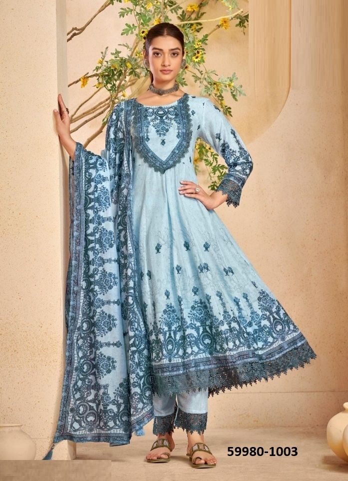 NAFIZA - Catalog # 59980 (Set of 6 Readymade Salwar Suits) by Brand ISAVASYAM