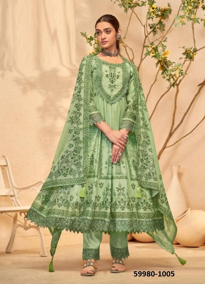 NAFIZA - Catalog # 59980 (Set of 6 Readymade Salwar Suits) by Brand ISAVASYAM