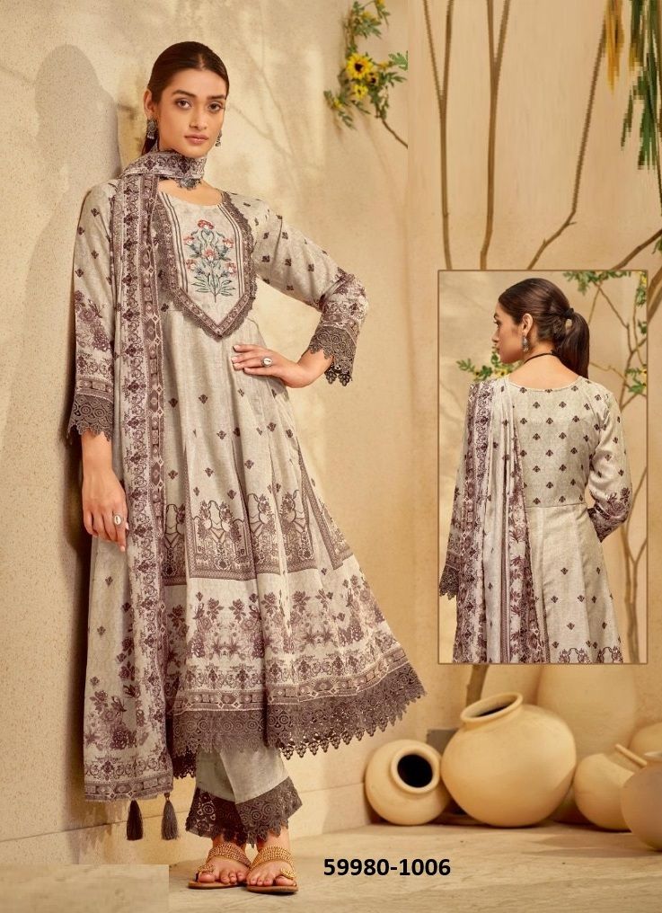 NAFIZA - Catalog # 59980 (Set of 6 Readymade Salwar Suits) by Brand ISAVASYAM