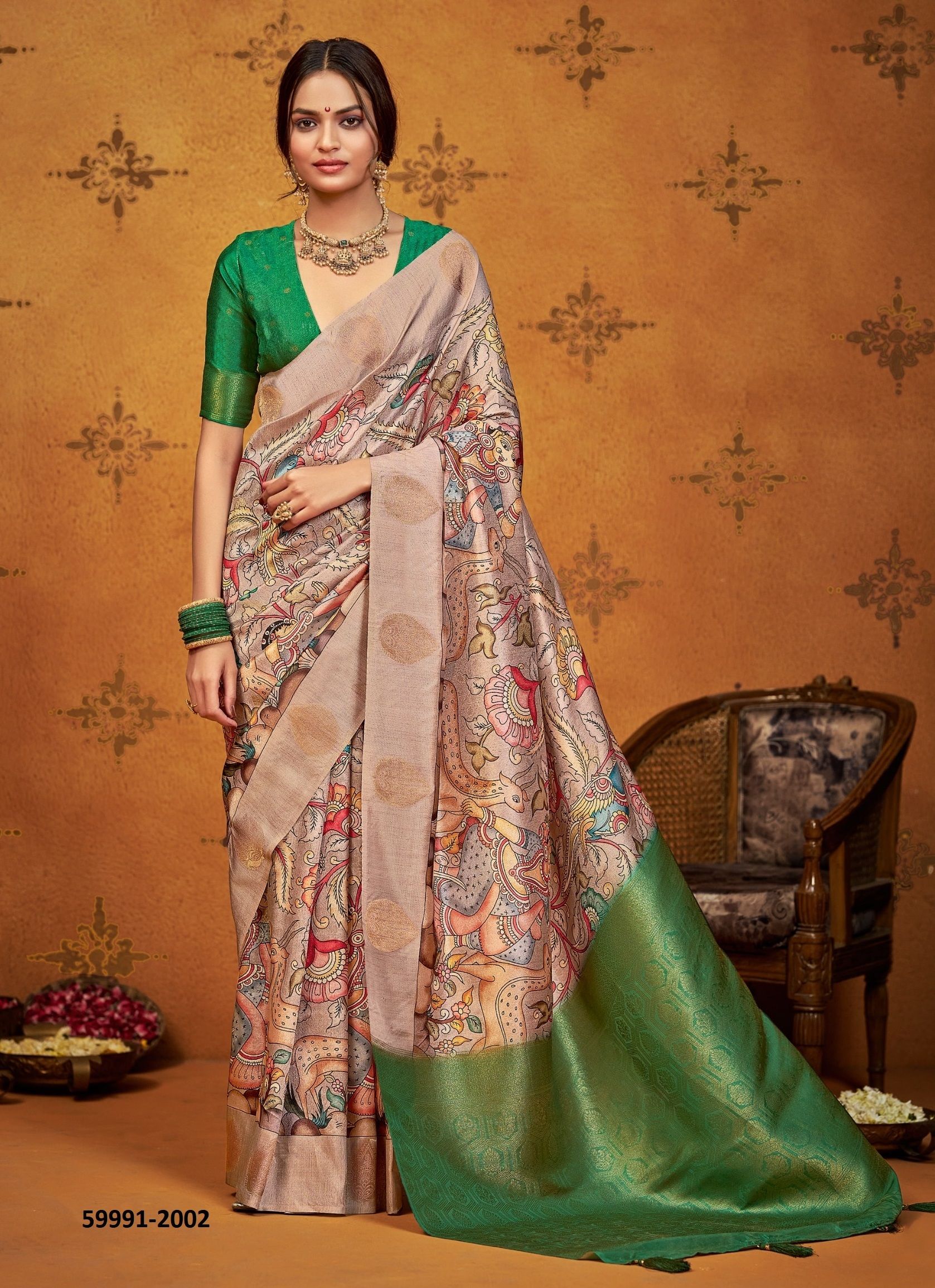 SAJADA 2 - Catalog # 59991 (Set of 6 Sarees) by Brand SHUBH SHREE CREATIONS