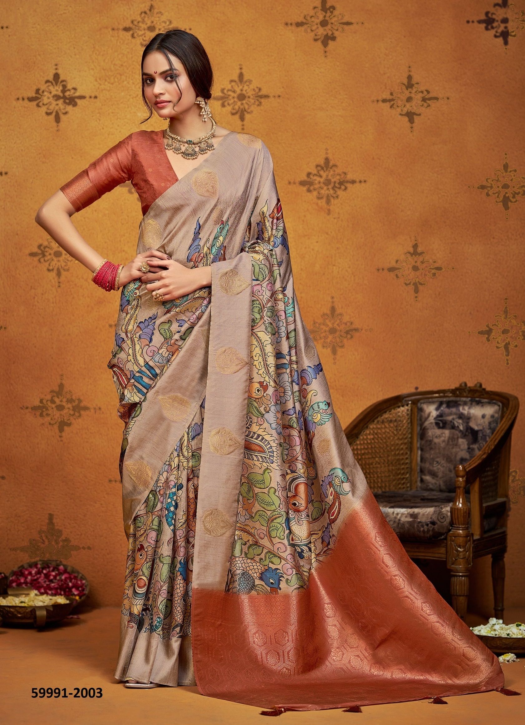 SAJADA 2 - Catalog # 59991 (Set of 6 Sarees) by Brand SHUBH SHREE CREATIONS