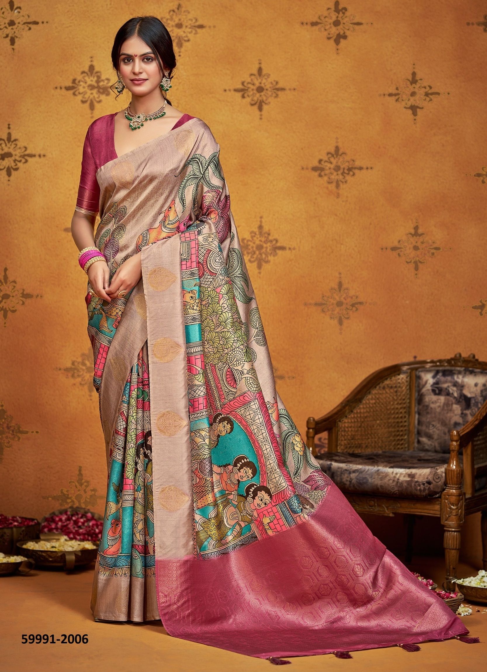 SAJADA 2 - Catalog # 59991 (Set of 6 Sarees) by Brand SHUBH SHREE CREATIONS